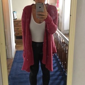 Free People barely worn red cardigan